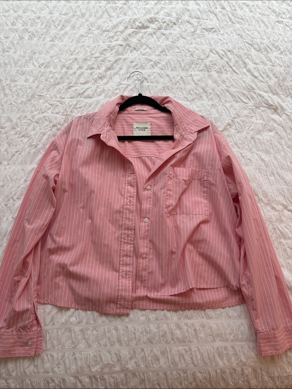 Abercrombie,  Pink Pinstripe Button-Up, size medium